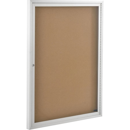 Global Industrial 1 Door Enclosed Bulletin Board, Cork, 36inW x 48inH 695757